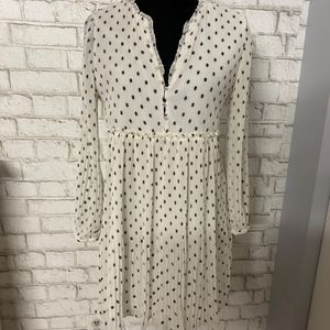 Pleated Polka Dot Dress